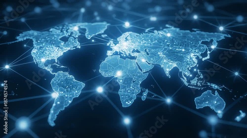 world map on blue background