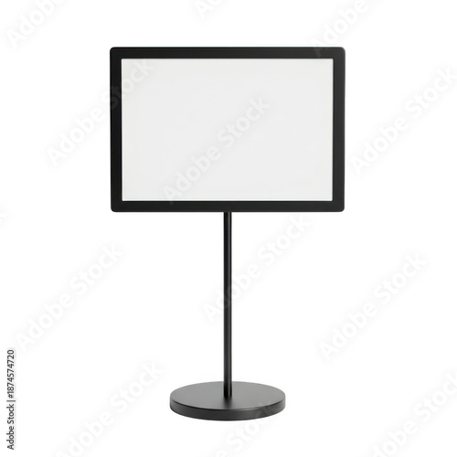 Black frame sign holder isolated on transparent background