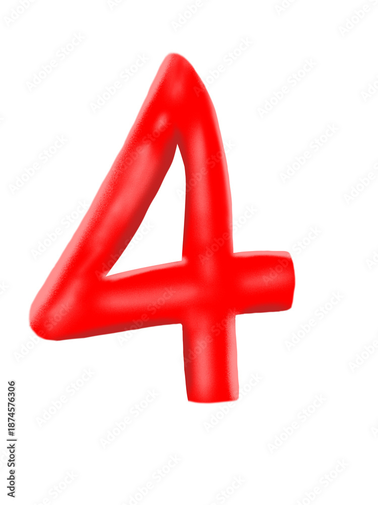 Obraz premium 3D Green Number Three Isolated on White Background