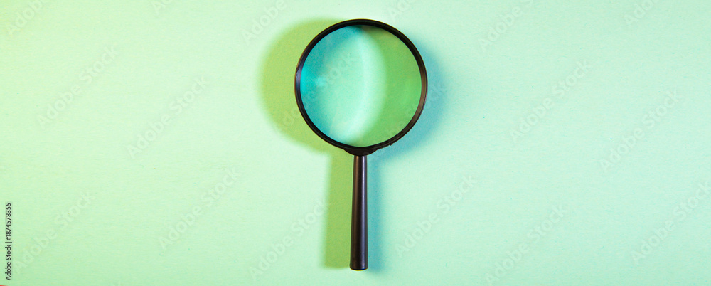 custom made wallpaper toronto digitalMagnifying glass on green background.