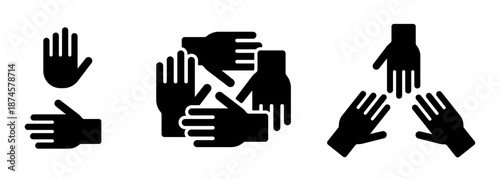 Team icon. Vector black icon set isolated on white background.