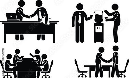 Business people interacting in office environment