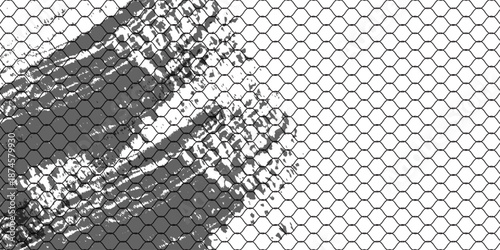 Rabitz texture, Chain-link mesh fence, schematic illustration