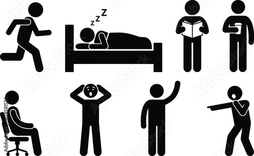 Daily routine activities of person