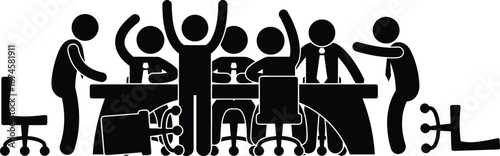 Group of people celebrating success in office