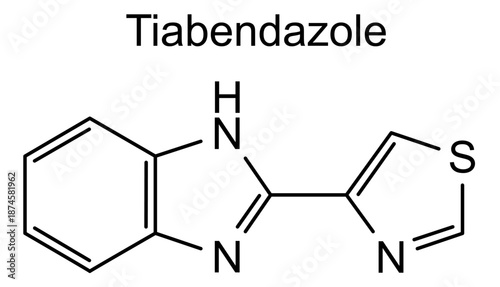Tiabendazole, chemical structure of tiabendazole, drug substance