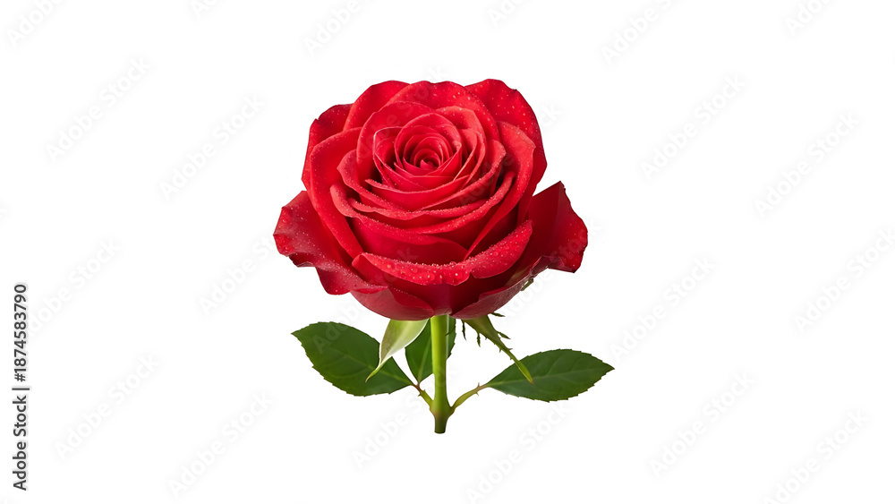 Fototapeta premium Rose flower Valentine images isolated on white cut out on PNG. AI GENERATED.