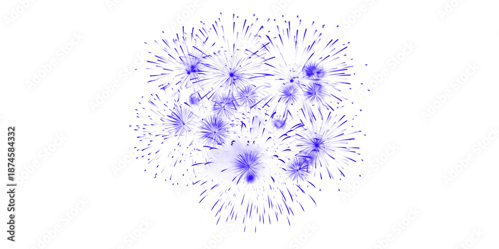 Obraz premium Brilliant blue fireworks exploding beautifully against the dark night sky a festive celebration display for New Year s