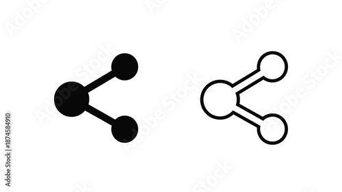 Two share icons one filled and one outlined simple design silhouette