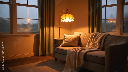 Cinematic Interior Video of Cozy Living Room on Overcast Day