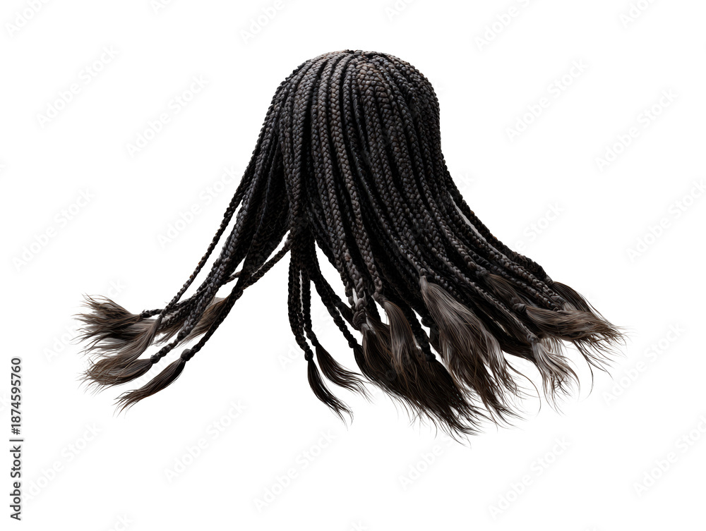 Fototapeta premium Braided Hair in Motion Isolated on Grey Background