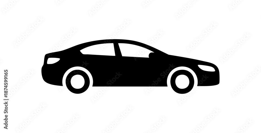 Fototapeta premium Sedan car icon symbolizing modern transportation and business travel ai