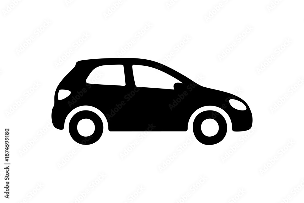 Fototapeta premium Compact car icon representing urban mobility and personal transport go