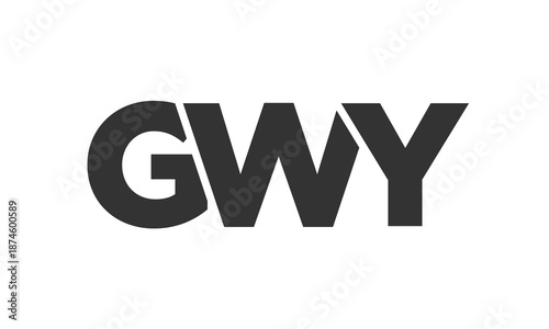 GWY logo design template with strong and modern bold text. Initial based vector logotype featuring simple and minimal typography. Trendy company identity.
