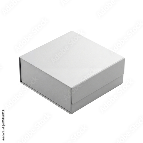 Obraz na płótnie Isolated matte white rigid dessert box with magnetic flap closure premium 3D ren