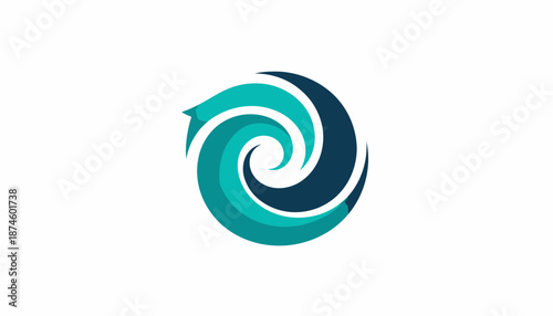 Abstract Circular Swirl Emblem Design for Modern Business Brand Identity