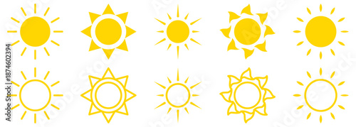 Set of sun icons