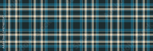 Website vector check seamless, styled tartan pattern background. Single textile fabric texture plaid in dark and cyan colors.