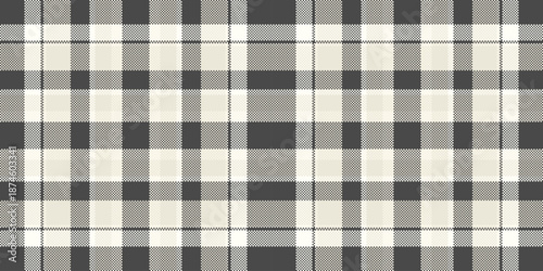 Back pattern vector tartan, trend plaid background seamless. Many check fabric texture textile in grey and light colors.