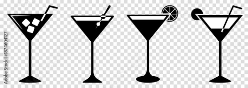 Cocktail icons set