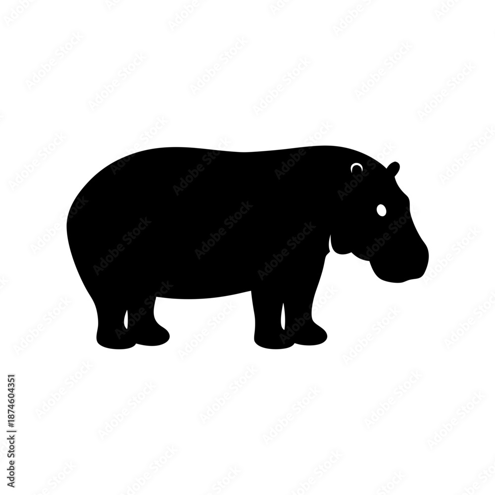 Fototapeta premium Silhouette of a hippopotamus