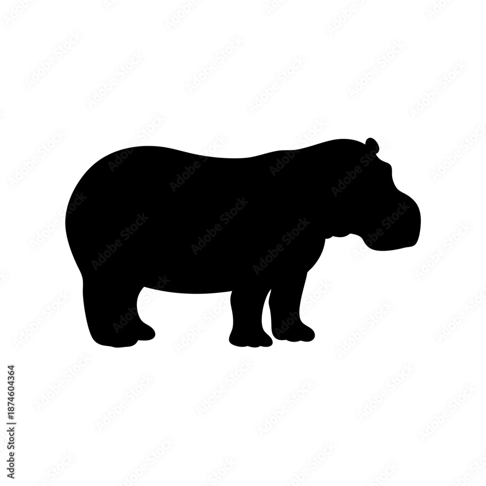 Fototapeta premium Silhouette of a hippopotamus