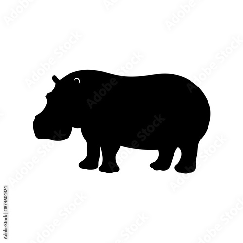 Silhouette of a hippopotamus