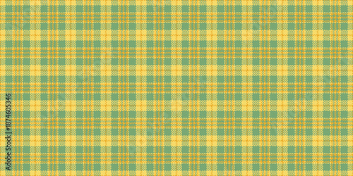 Many texture plaid tartan, track textile check pattern. Pajamas vector fabric seamless background in green and yellow colors.