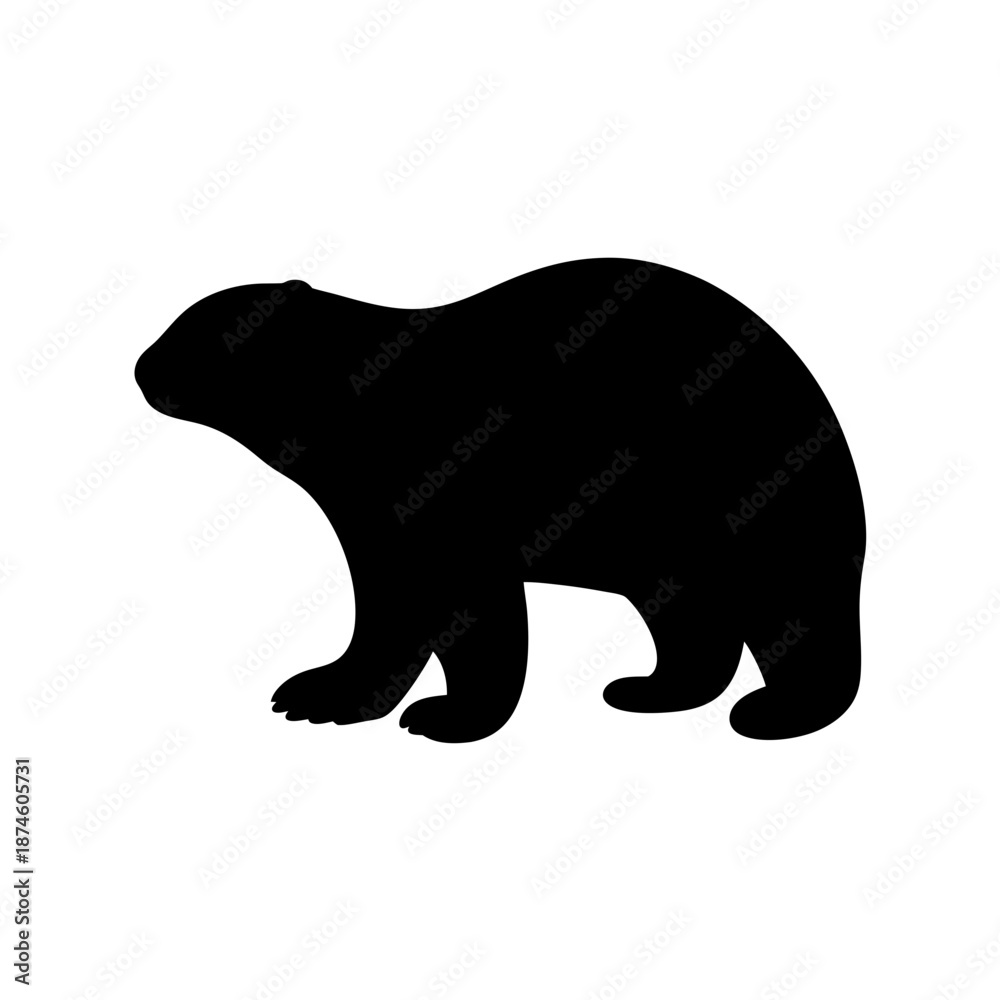Fototapeta premium Silhouette of a bear walking