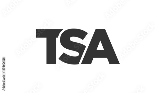 TSA logo design template with strong and modern bold text. Initial based vector logotype featuring simple and minimal typography. Trendy company identity.