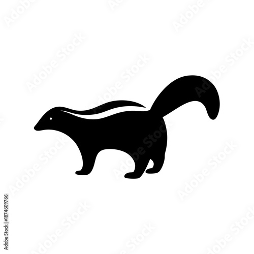 Silhouette of a skunk