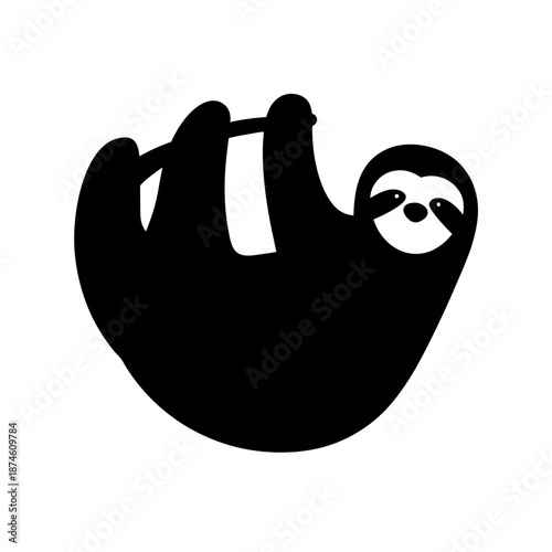 Sloth hanging upside down