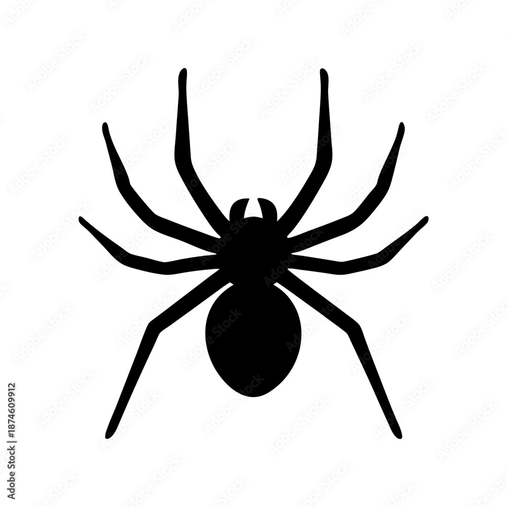 Obraz premium Simple black spider silhouette