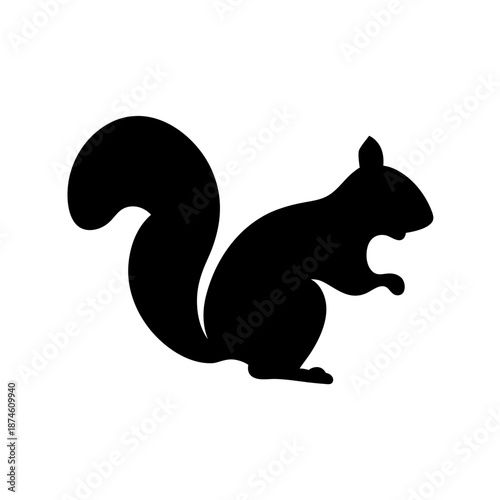 Silhouette of a squirrel