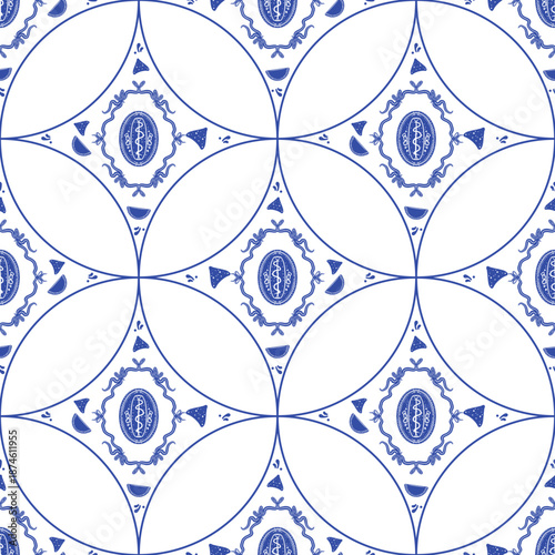 Seamless pattern with chili and tequila icons for authentic mexican bistro