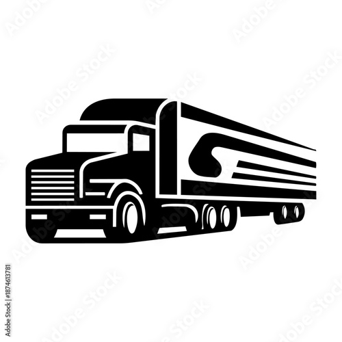 Modern cargo truck symbol representing smart logistics, freight transport, supply chain efficiency, and fast delivery services.
