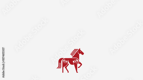 Red horse illustration on white background