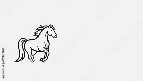 A dynamic illustration of a horse in mid-gallop, showcasing its flowing mane and powerful stance.