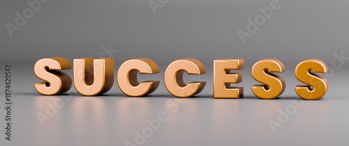 Glossy Orange 3D Typography of the Word 