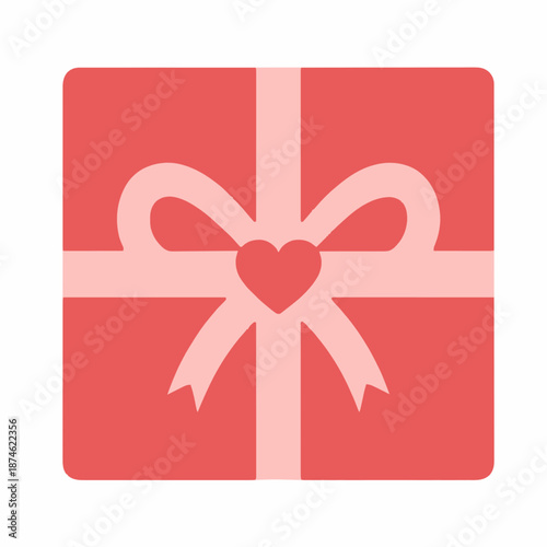 A Gift Box with a Heart-Shaped Bow Presenting Romance and Celebration isolated on white background.generative ai