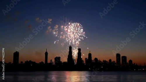 Happy New Year Celebration Animation with Festive Text
