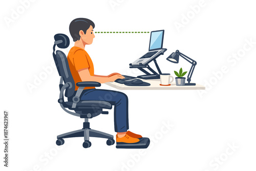 Ergonomic workstation setup for proper posture