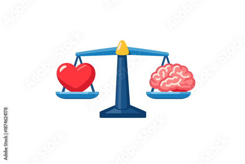 Balance between heart and brain on scales