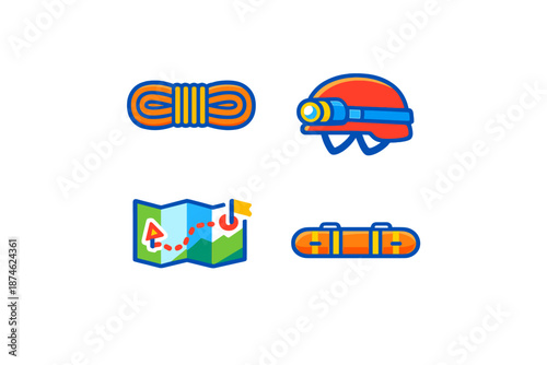 Outdoor Adventure Gear Icons