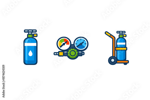 Gas cylinder icons