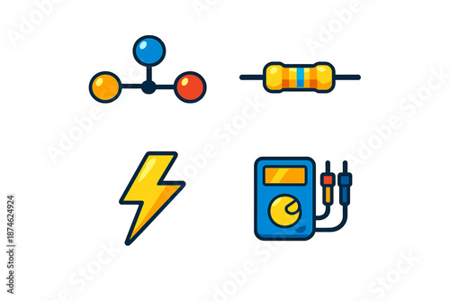 Set of Electronic Component Icons