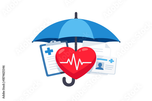 Photography Health Insurance Concept Under Umbrella