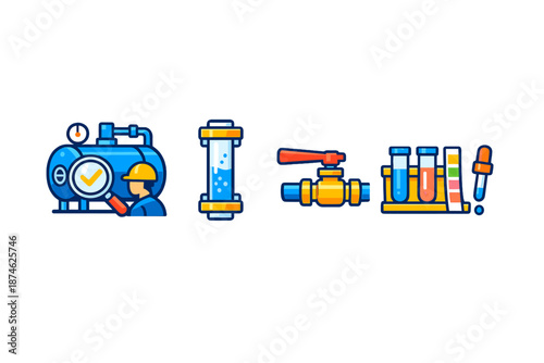 Industrial Equipment and Science Lab Icons