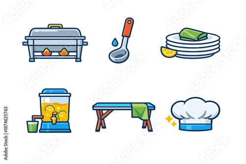 Buffet and Catering Icon Set
