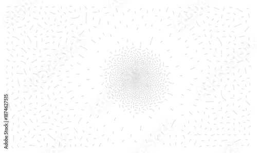 Abstract vector visualization of a complex digital network. Countless light gray interconnected dots form a dynamic, futuristic pattern on a clean white background, ideal for concepts of artificial